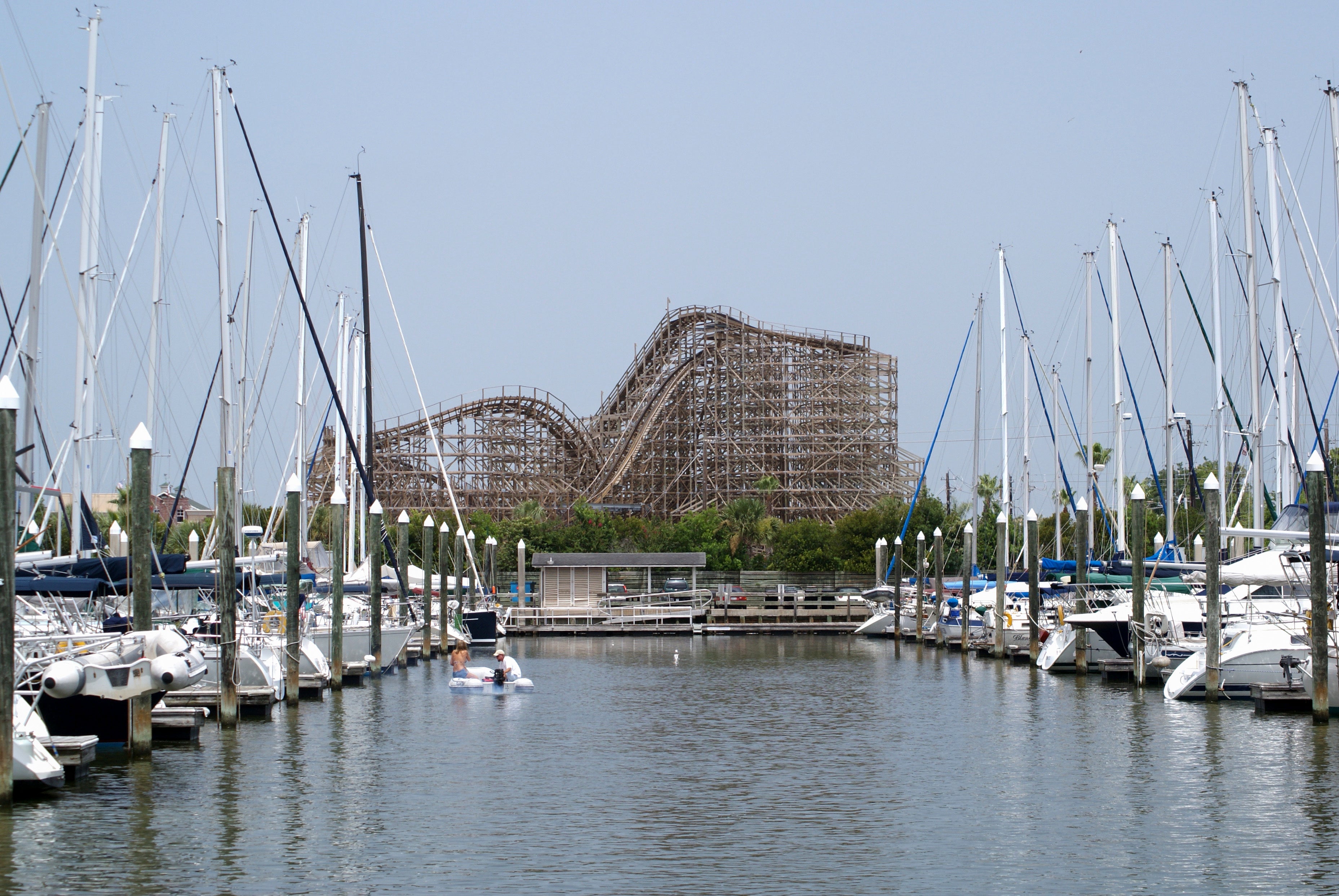 Kemah Boardwalk marina on Clear Lake near Houston, Texas